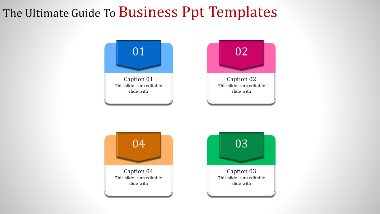 Editable Business PPT Templates - Four Nodes 